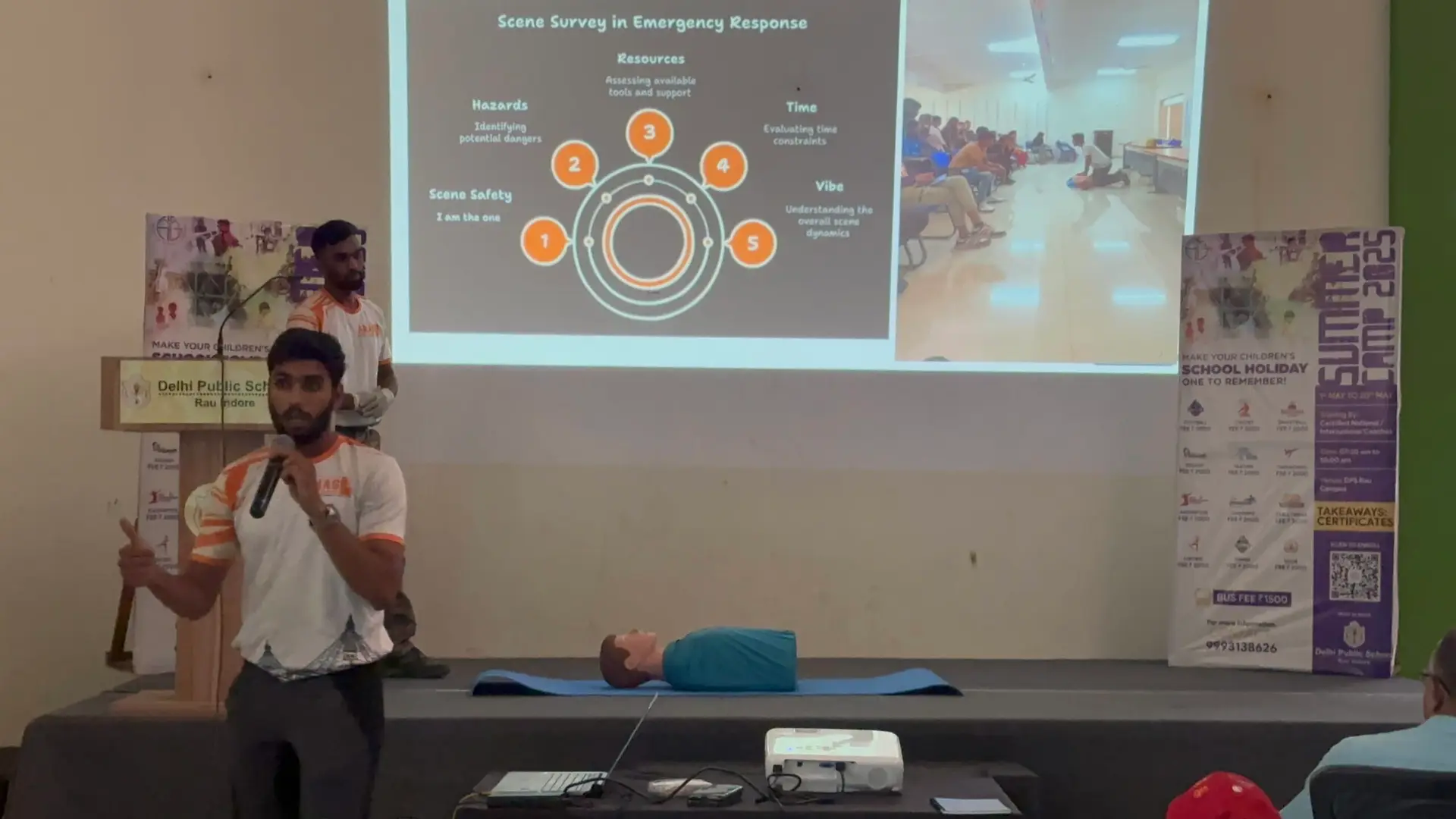 First aid and CPR hands-on workshop at school